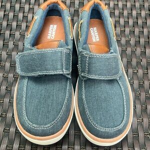 Like new boys navy dress shows, Velcrow, sz 12M Harper Canyon